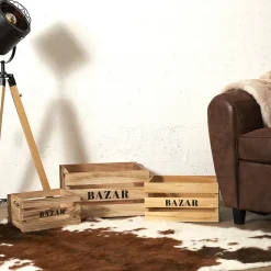 Cagettes en bois Bazar (Lot de 3)