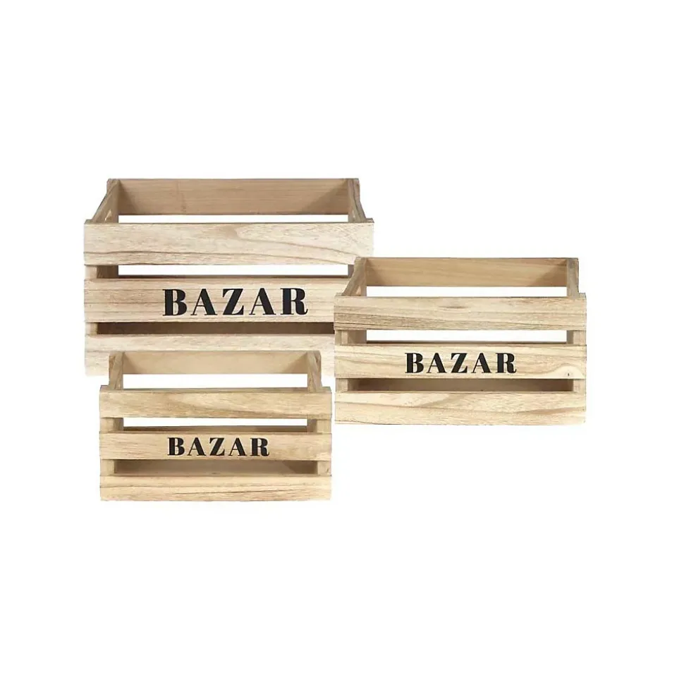 Cagettes en bois Bazar (Lot de 3)