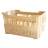 Caisse à viennoiseries ajourée empilable emboîtable 565 x 380 x 320 mm - 43 L - beige