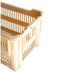 Caisse à viennoiseries ajourée empilable emboîtable 565 x 380 x 320 mm - 43 L - beige