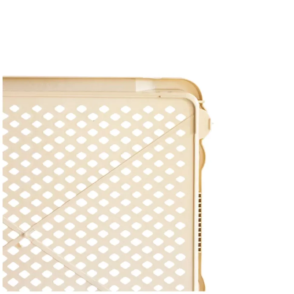 Caisse à viennoiseries ajourée empilable emboîtable 610 x 500 x 155 mm - 33 L - beige