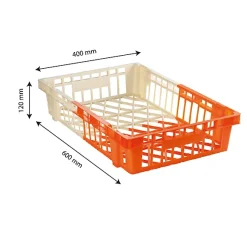 Caisse à viennoiseries bicolore 20 L - ivoire/orange