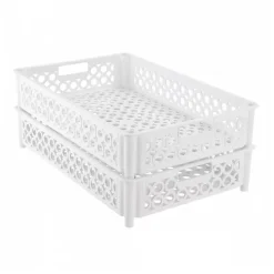 Caisse ajourée 590 x 385 x 120 mm 22 L - blanc