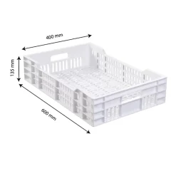 Caisse ajourée 600 x 400 x 135 mm 25 L - blanc