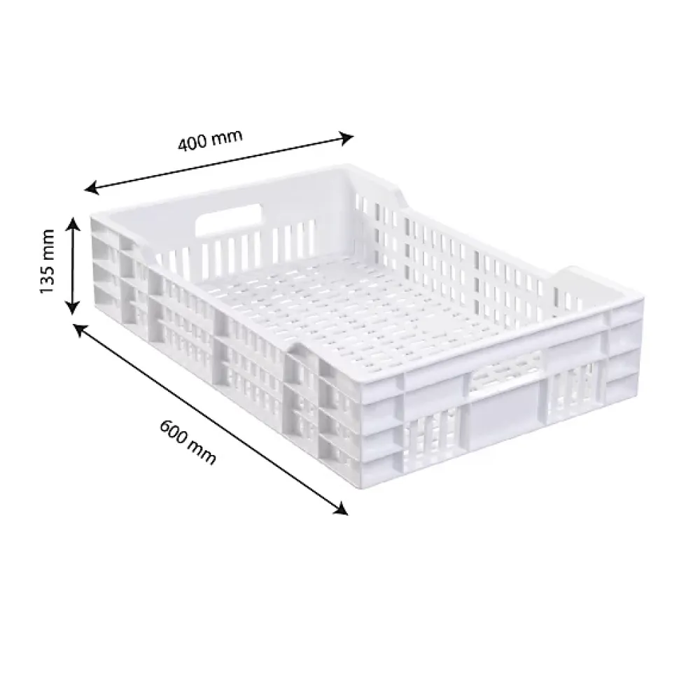 Caisse ajourée 600 x 400 x 135 mm 25 L - blanc