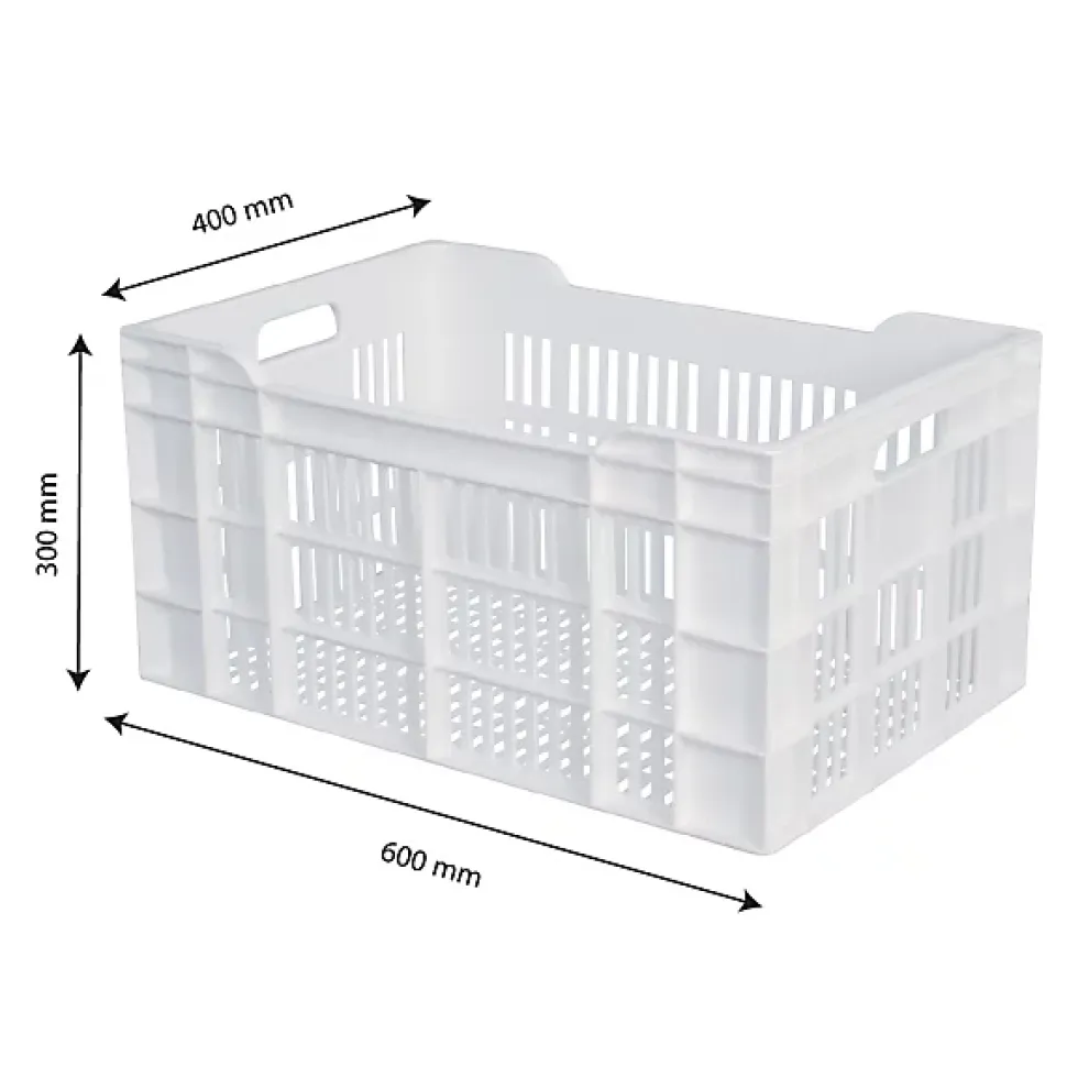 Caisse ajourée 600 x 400 x 300 mm 60 L - blanc
