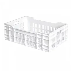 Caisse ajourée 600 x 400 x 200 mm 40 L - blanc