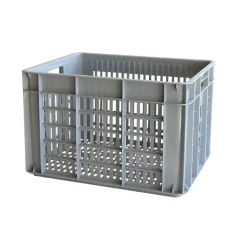 Caisse ajourée avec poignées empilable 500 x 400 x 330 mm - 48 L - gris