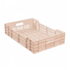 Caisse ajourée avec poignées empilable 600 X 400 25 L - rose
