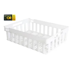 Caisse ajourée empilable emboîtable 400 x 300 x 120 mm - 13 L - blanc