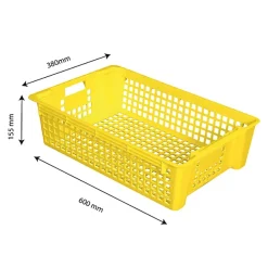 Caisse ajourée empilable emboîtable 600 x 380 x 155 mm 28 L - jaune