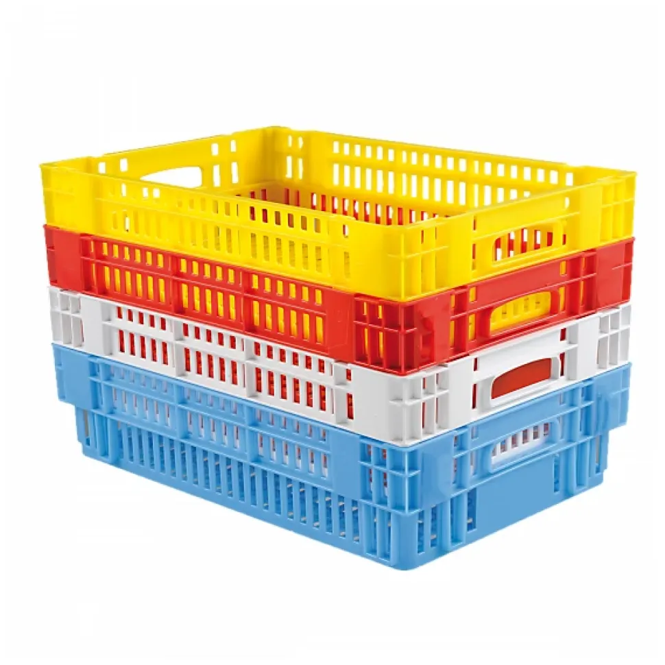 Caisse ajourée empilable emboitable 600 x 400 x 146 mm - 27 L - rouge