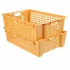 Caisse ajourée empilable emboitable 600 x 380 x 155 mm 28 L - beige