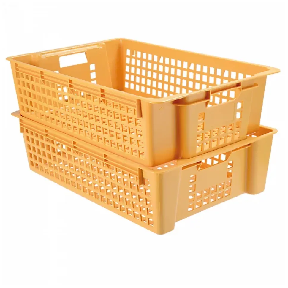 Caisse ajourée empilable emboitable 600 x 380 x 155 mm 28 L - beige