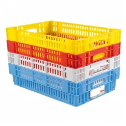 Caisse ajourée empilable emboitable 600 x 400 x 146 mm HACCP - 27 L - rouge