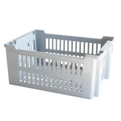 Caisse ajourée empilable emboîtable 400 x 300 x 175 mm - 14 L - gris