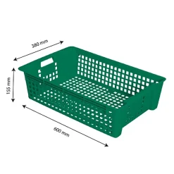 Caisse ajourée empilable emboîtable 600 x 380 x 155 mm 28 L - vert