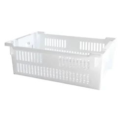 Caisse ajourée empilable emboîtable 600 x 400 x 200 mm - 30 L - blanc