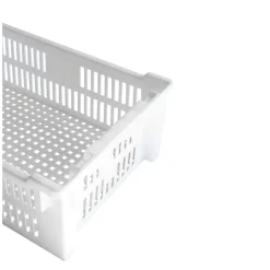 Caisse ajourée empilable emboîtable 600 x 400 x 200 mm - 30 L - blanc