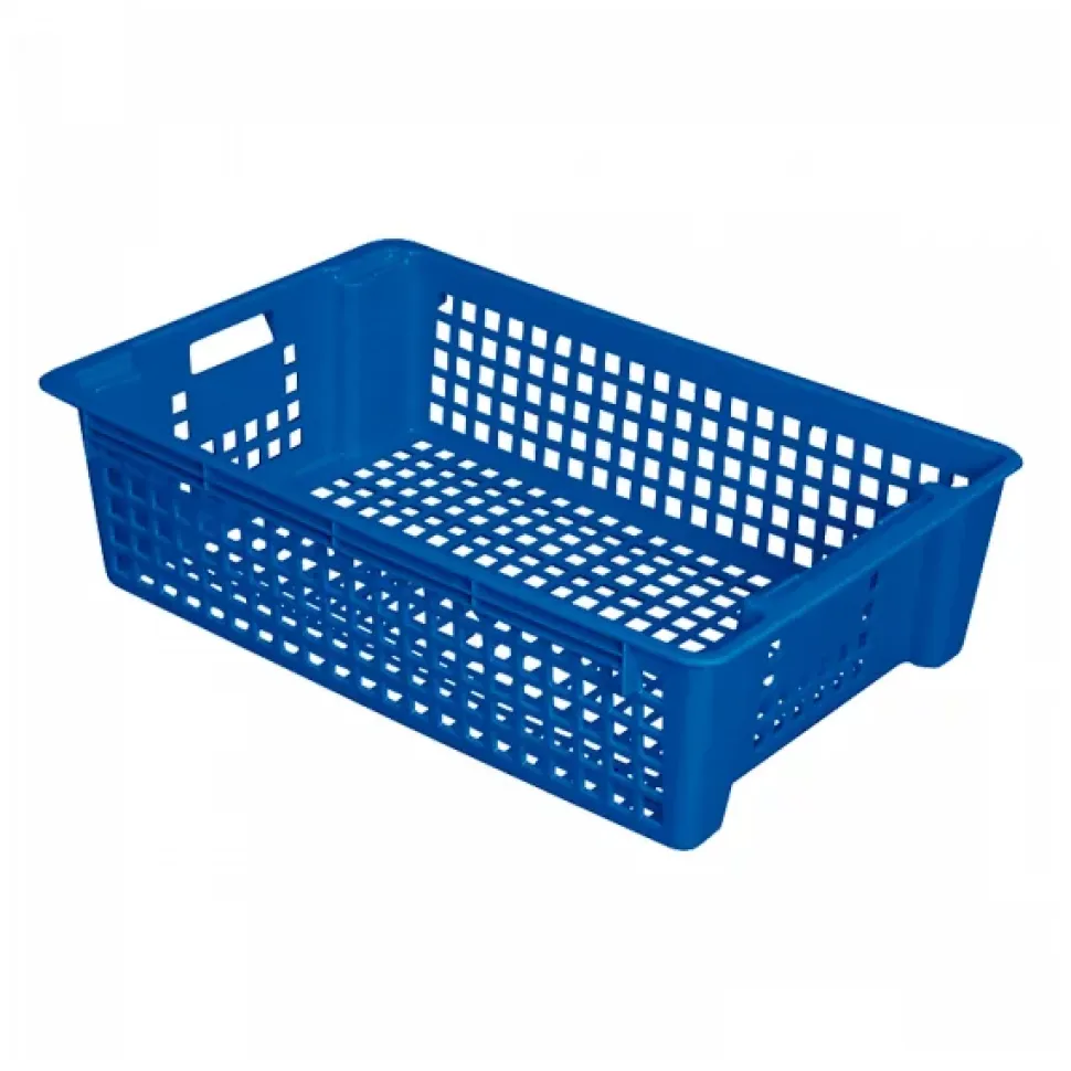 Caisse ajourée empilable emboîtable 600 x 380 x 155 mm 28 L - bleu
