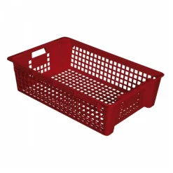 Caisse ajourée empilable emboîtable 600 x 380 x 155 mm 28 L - brique