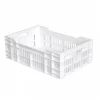 Caisse ajourée fond plein 600 x 400 x 200 mm 40 L - blanc