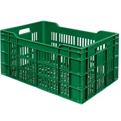 Caisse alimentaire ajourée empilable 60 litres en plastique recyclé