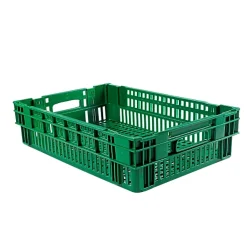 Caisse alimentaire ajourée empilable emboitable 27 litres en plastique recyclé