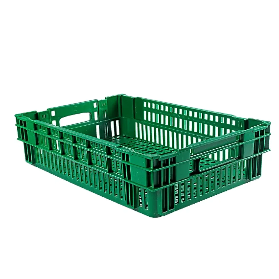 Caisse alimentaire ajourée empilable emboitable 27 litres en plastique recyclé