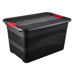 Caisse de rangement avec couvercle 52 litres - Rouge