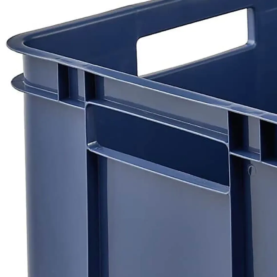 Caisse de Rangement Empilable en plastique recyclé 28 litres - Bleu Foncé