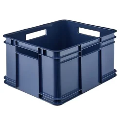 Caisse de Rangement Empilable en plastique recyclé 28 litres - Bleu Foncé