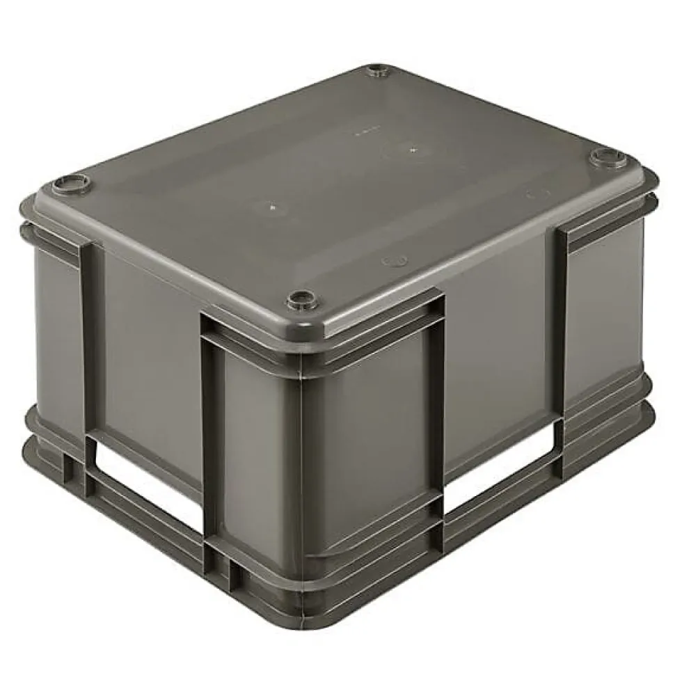 Caisse de Rangement Empilable en plastique recyclé 28 litres - Gris