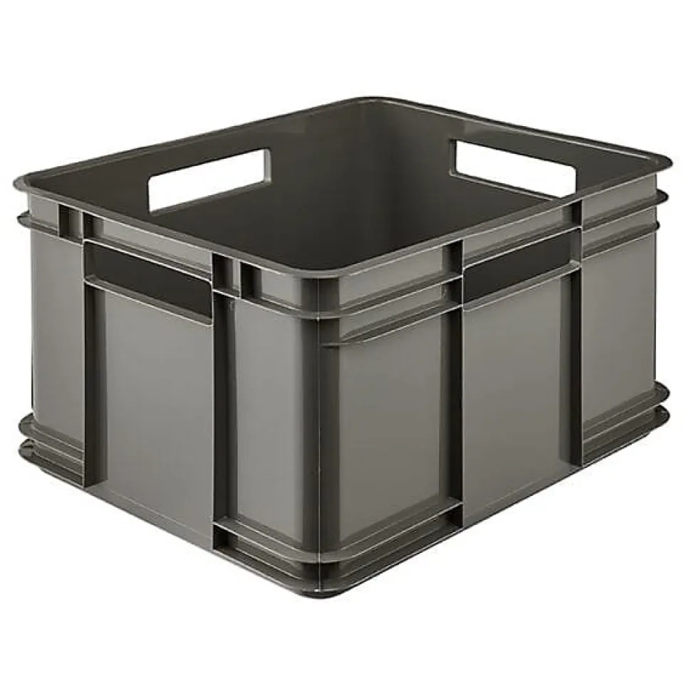 Caisse de Rangement Empilable en plastique recyclé 28 litres - Gris