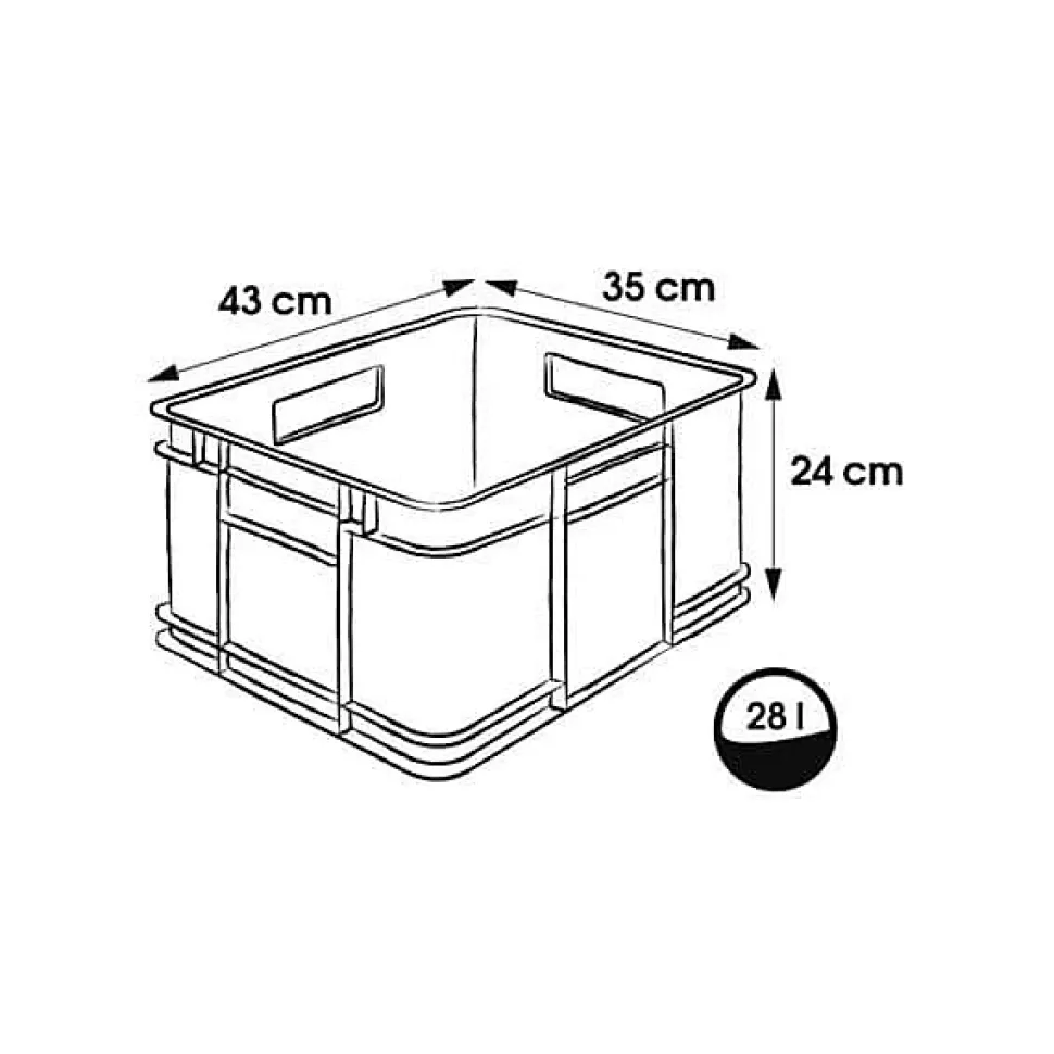 Caisse de Rangement Empilable 28 litres Euro-Box XL - Gris