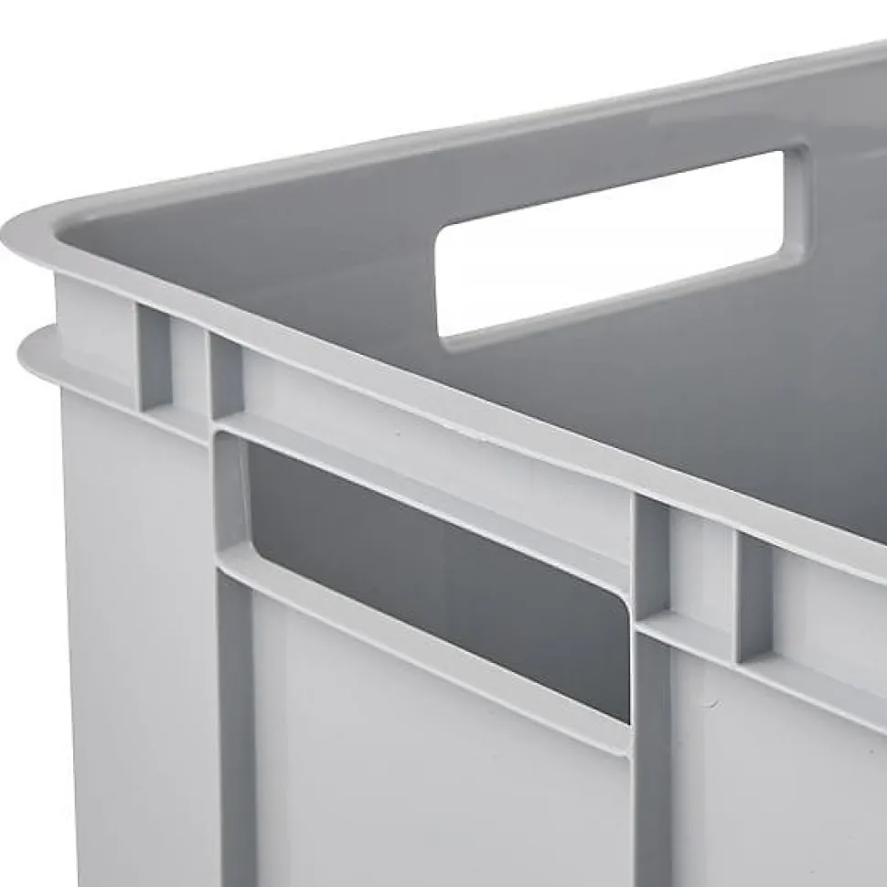 Caisse de Rangement Empilable en plastique recyclé 28 litres - Gris Clair