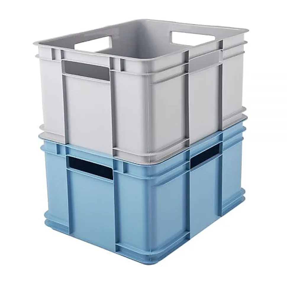 Caisse de Rangement Empilable en plastique recyclé 28 litres - Bleu
