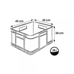 Caisse de Rangement Empilable en plastique recyclé 28 litres - Bleu