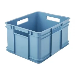 Caisse de Rangement Empilable en plastique recyclé 28 litres - Bleu