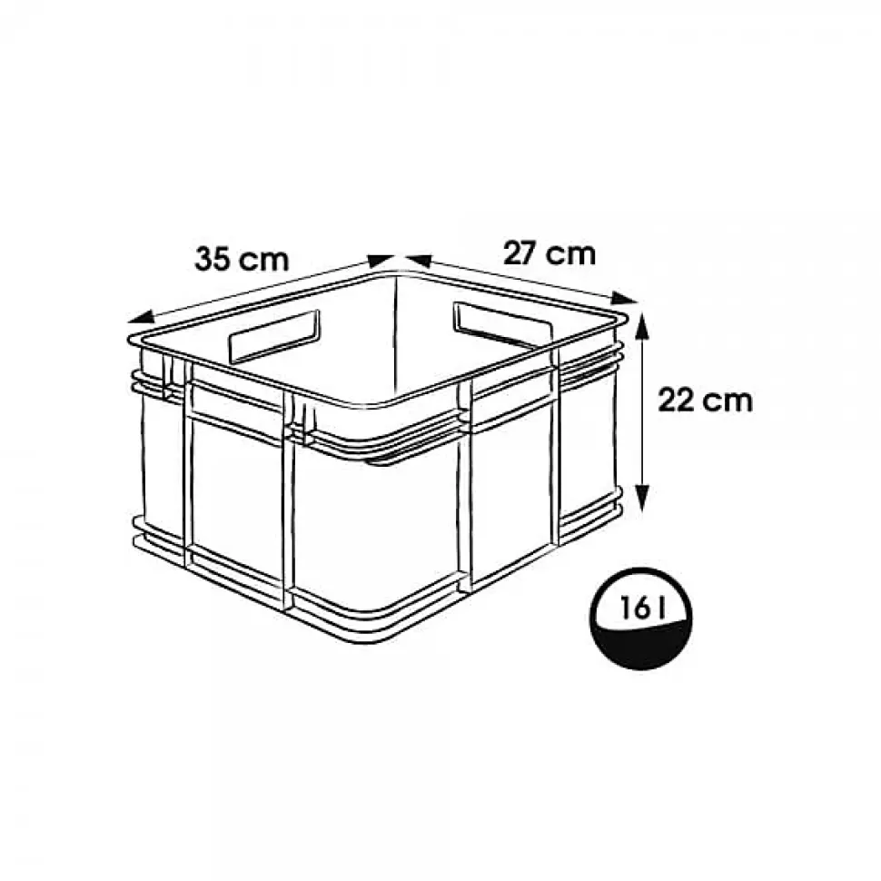 Caisse de rangement Empilable 16 litres Euro-Box M - Naturel