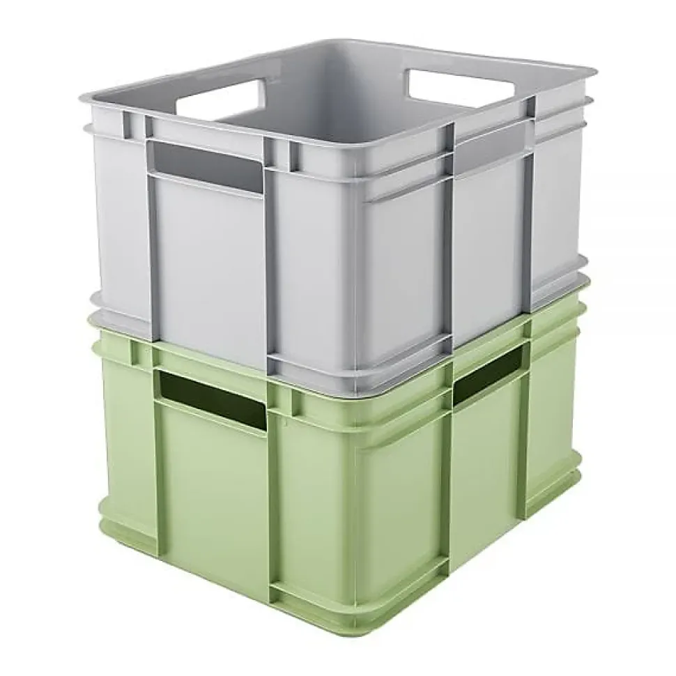 Caisse de Rangement Empilable en plastique recyclé 28 litres - Vert