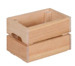 Caisse de rangement rectangulaire en pin massif taille S