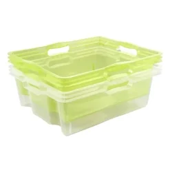 Caisse de rangement transparente plate 16 litres - Transparent