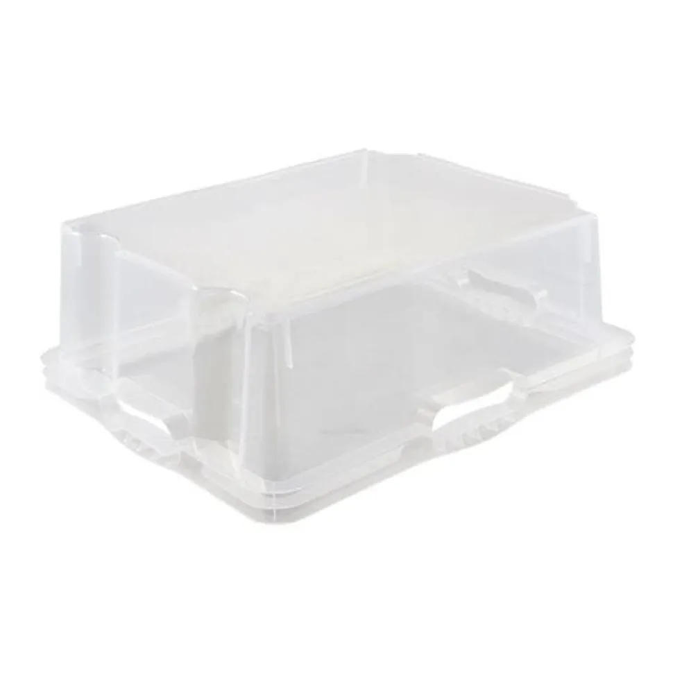 Caisse de rangement transparente plate 16 litres - Transparent