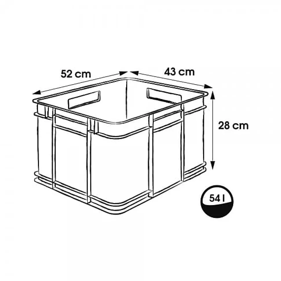 Caisse de Rangement Transparente 54 litres Euro-Box XXL - Gris