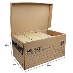 Caisse de stockage pour 6 boîtes d’archives H. 28 x L. 54 x l. 36 cm, capacité 54 L Pack and Move