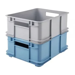 Caisse Empilable en plastique recyclé 20 litres - Bleu