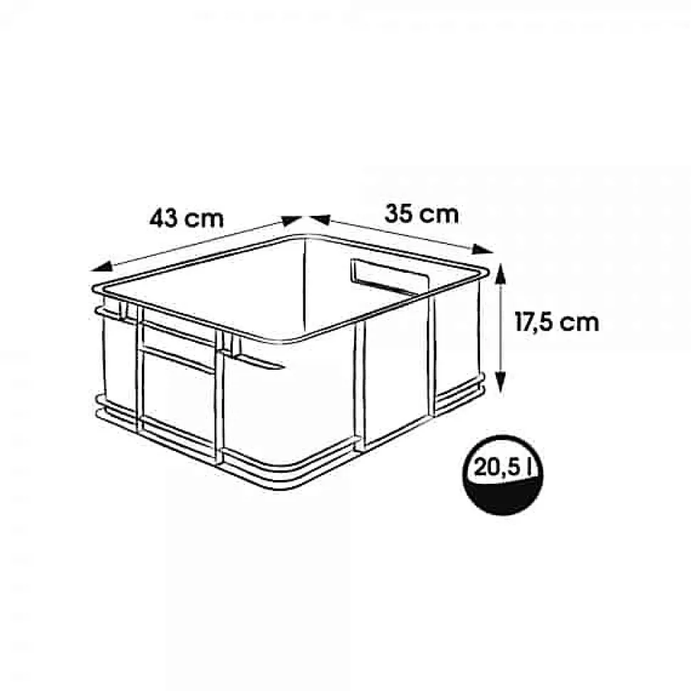 Caisse Empilable en plastique recyclé 20 litres - Bleu Foncé