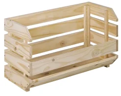 Caisse empilable résistante en pin massif 35,3x60x28,5 cm
