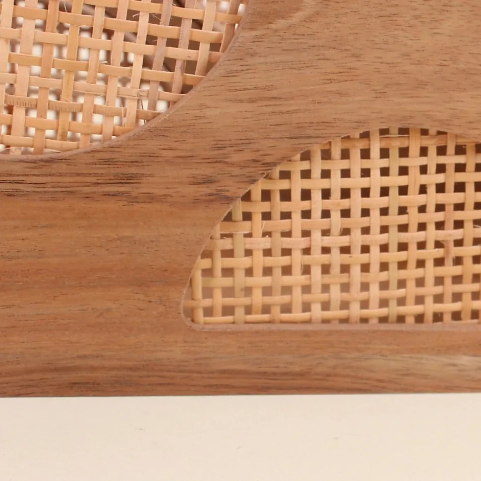 Caisse en bois et rotin 25x15cm